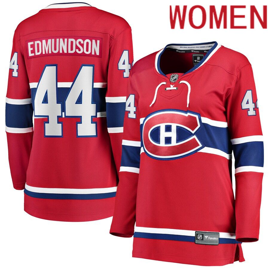 Women Montreal Canadiens 44 Joel Edmundson Fanatics Branded Red Breakaway Player NHL Jersey